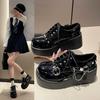 Summer New Gothic Style Y2k Dark Punk Platform Small Leather Shoes Women's Single Shoes