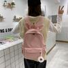 New Nylon Solid Color Schoolbag for Men and Women Students Cute Rabbit Ears Cute Backpack