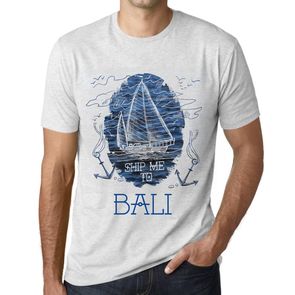 Мужская винтажная футболка Футболка с рисунком Ship Me to Bali Vintage White