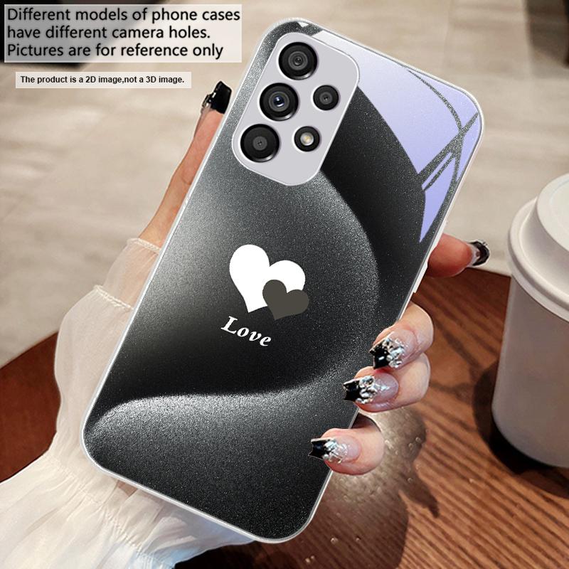 Градиентное белое сердце Для Samsung S 25 S25 Edge S25Ultra S8 S9 S10 20 U ltra S21 Pro S22 Plus S23 FE S24 Ultra Стеклянный чехол для телефона