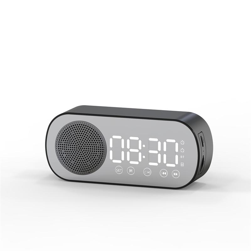 Led Mirror Alarm Clock Wireless Bluetooth-compatible 5.0 Hi-fi Speaker Subwoofer Portable Audio