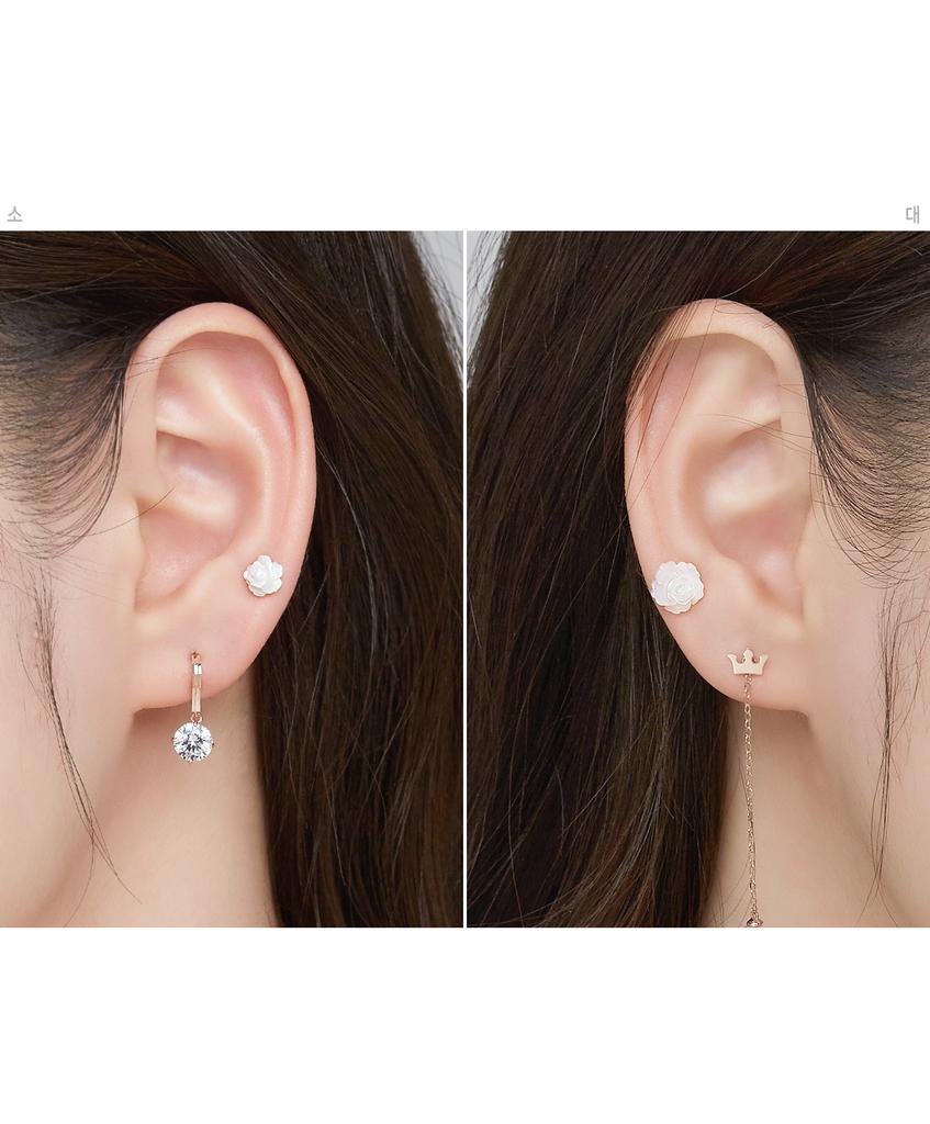 [Dorocy] 14K Cuing Cuing Mother-of-pearl Piercing (1 Piece)