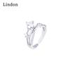 Lindon Classic Women Copper Alloy Zircon Ring Ladies Jewelry Wedding Promise Party Gift