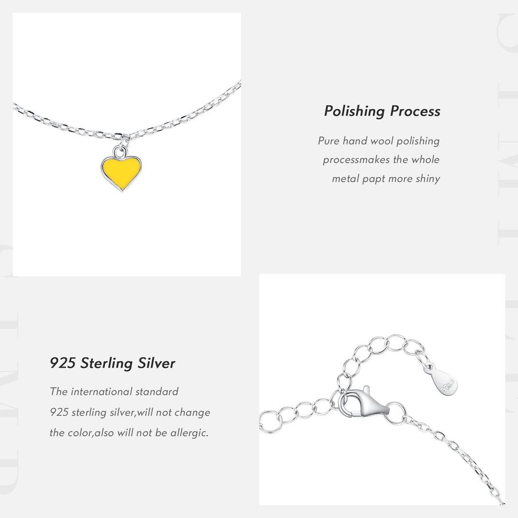 MODIAN Браслет из стерлингового серебра 925 пробы с разноцветными сердечками, радужная эмалированная цепочка, вечерние ювелирные изделия для женщин, подарок на День Святого Валентина