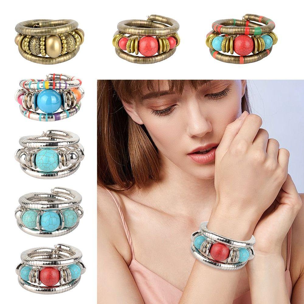 Gold Color Multi Layer Bracelet Alloy Three Layer Bangle Snake Bracelet Jewelry Accessories