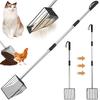 Куриный совок из нержавеющей стали, лопатка для кошачьего туалета с регулируемой ручкой, многофункциональный инструмент для уборки помета домашних животных и птицы