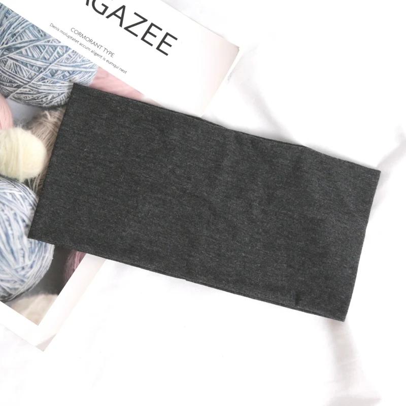 Корейская повязка на голову для бега, однотонная, широкие эластичные резинки для волос, женская, мужская, для спорта, йоги, черная, мягкая, для умывания лица, макияжа, головной убор