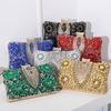 Pu Material Small Square Bag With Lock Closure For Formal Dinner And Party Wear