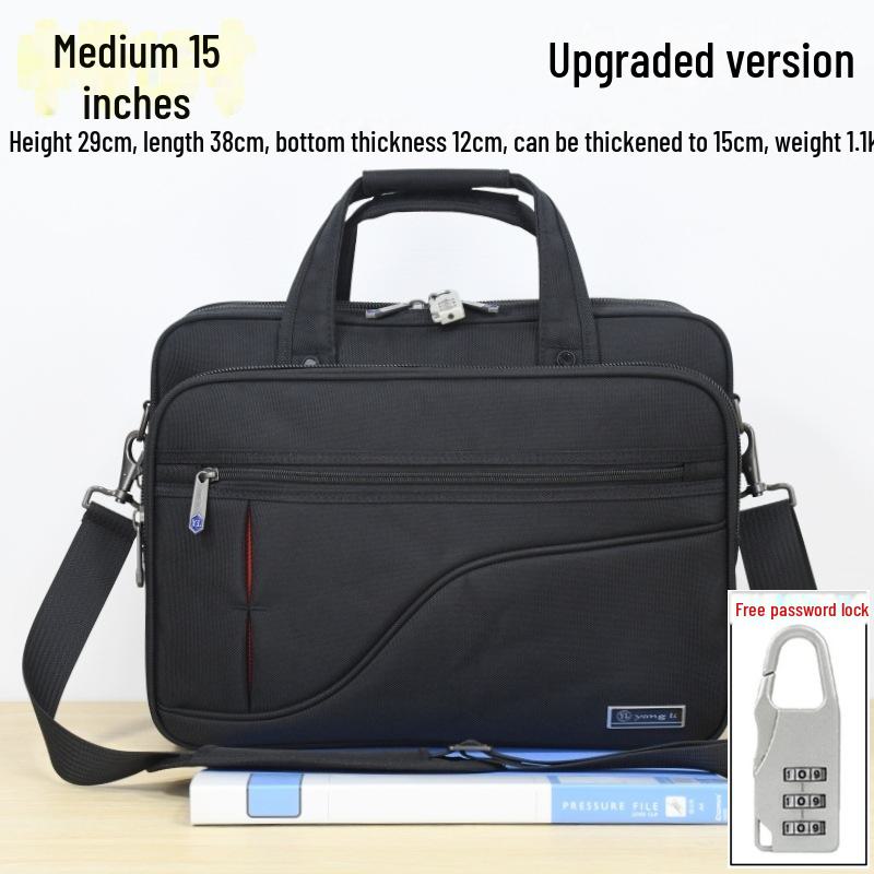 Мужской холщовый деловой портфель большой вместимости для ноутбука и документов — дорожная сумка-мессенджер.