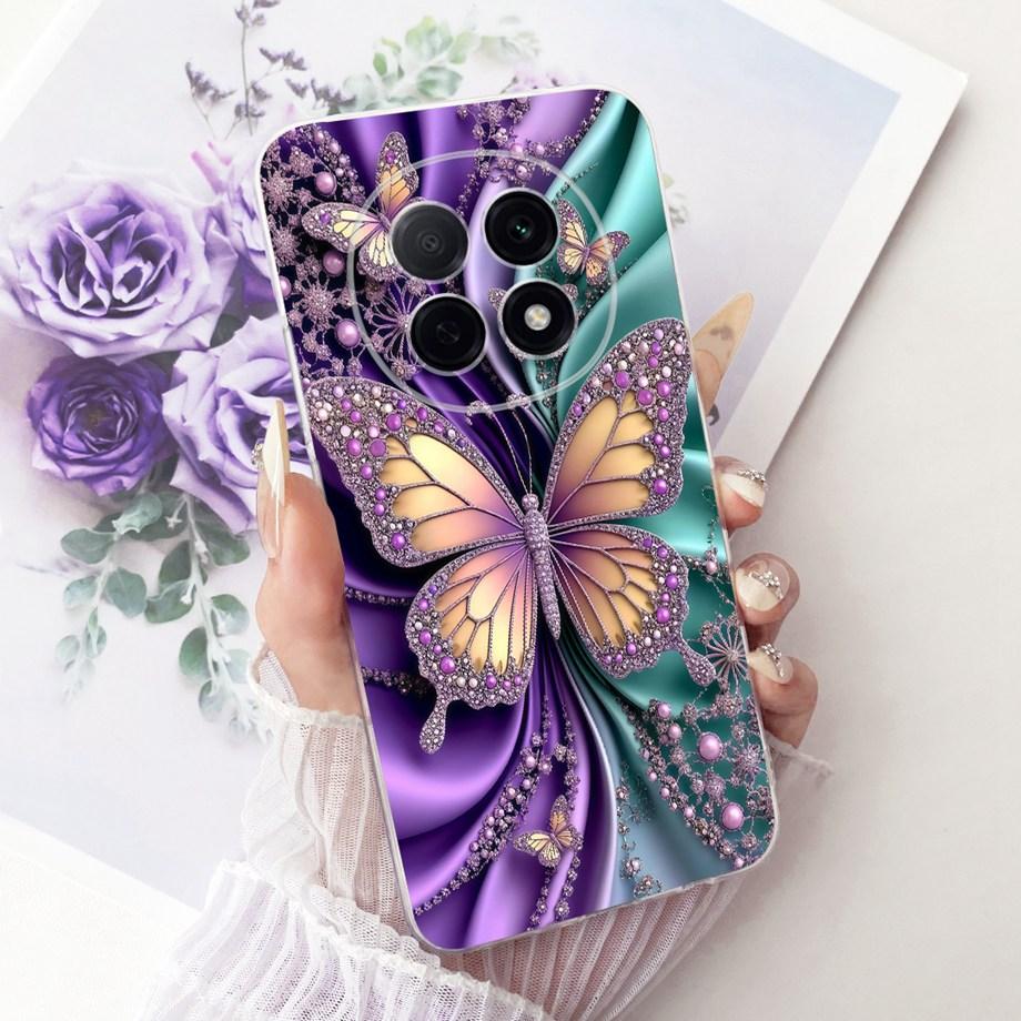 For Oppo A5 Pro A5X A5 4G 5G / Oppo K13x Global Phone Case Clear Soft TPU Bumper Cover Cat Cartoon Luxury Butterfly Flower Funda