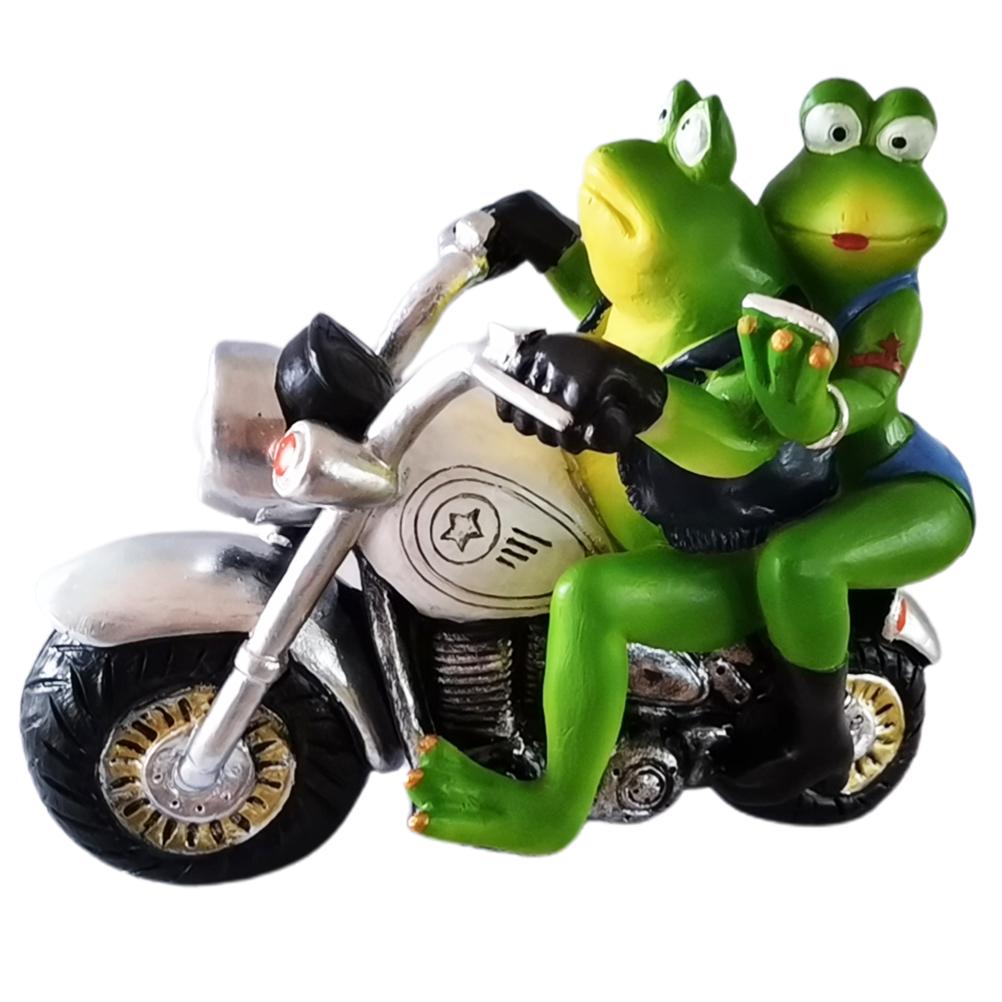 Frog Garden Decorations Resin for Outdoor Patio Ornaments Yard Decorations Art Figurines Frogs Ride Motorcycle