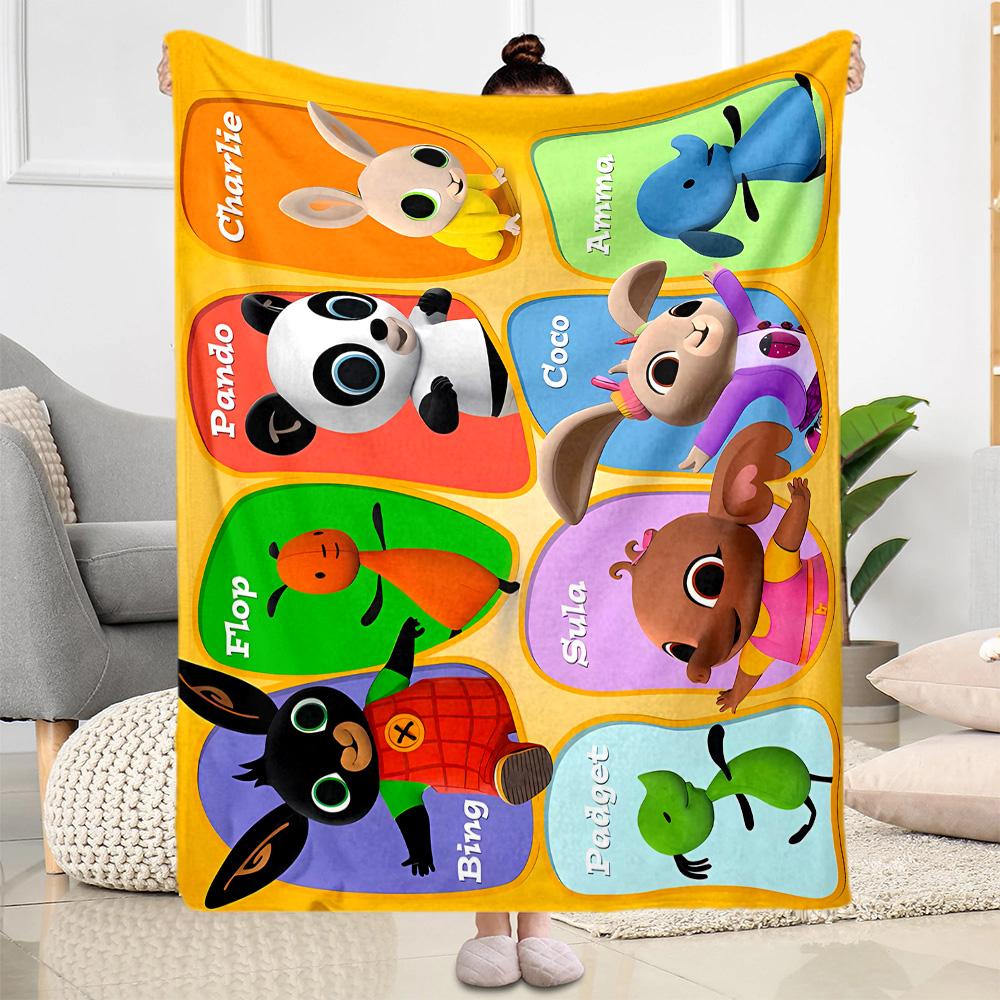 Animal Friends Puzzle Blanket Soft & Cozy Great for Bedding Office Chair Seaside Four Seasons Multipurpose Modern Style
