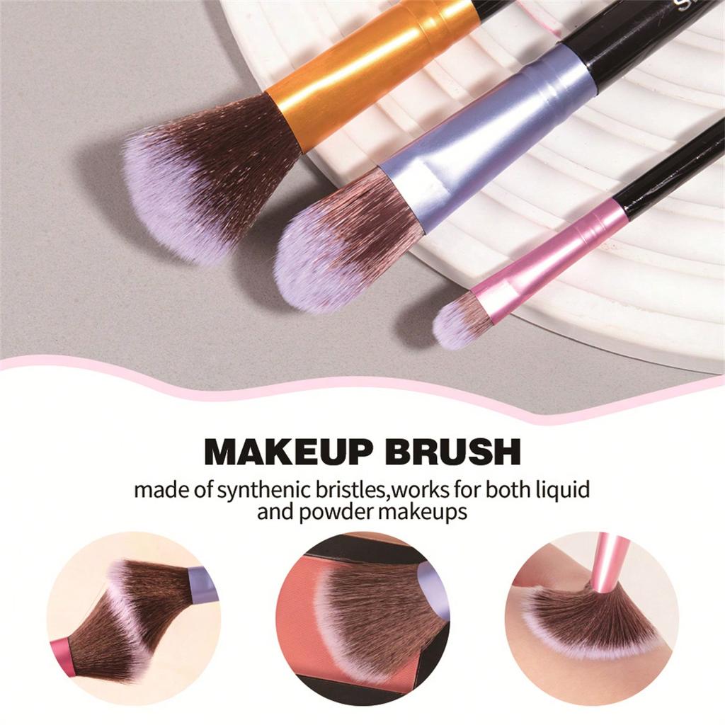 5PCS Makeup Brush Set Halloween Christmas Gift Smash Flour Rouge Brush Face Powder Blusher Brush, Eye Shadow Brush Makeup Tools