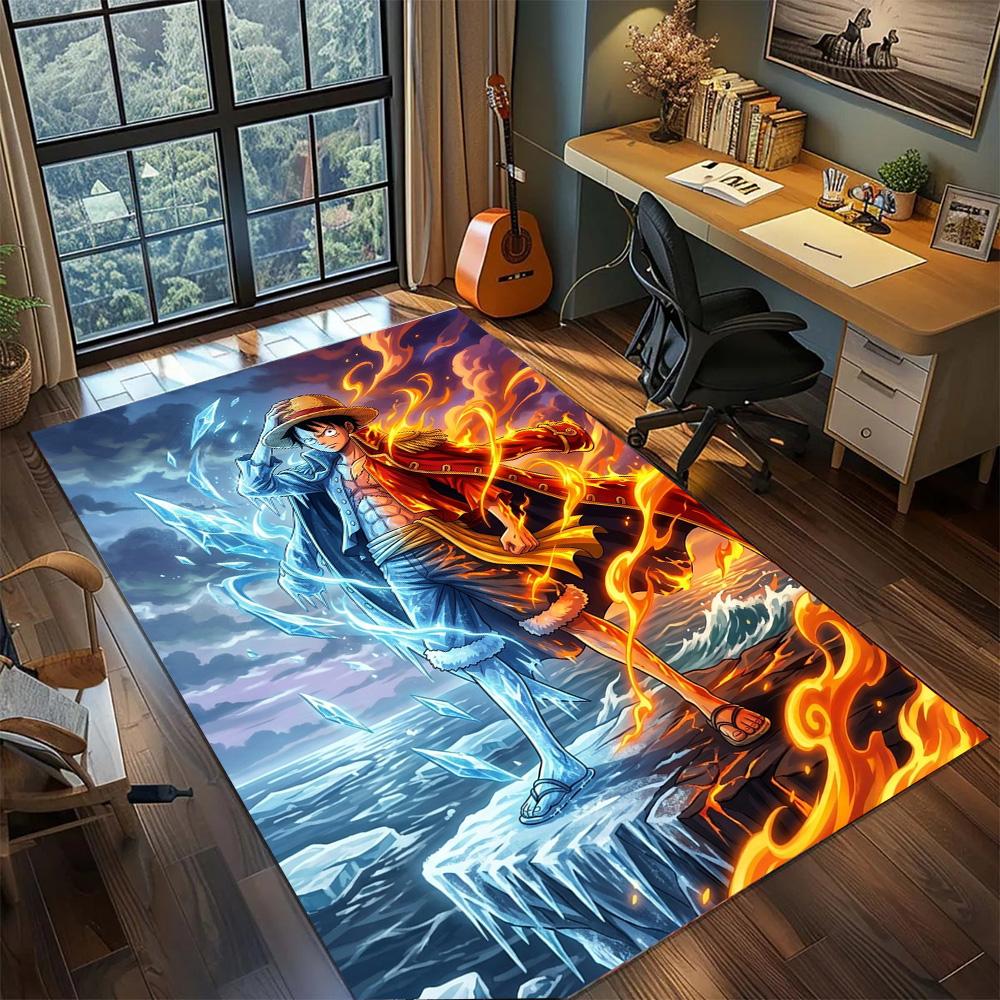 Zoro One Piece Rug Carpet Large Area Rugs Non Slip Washable Floor Mat for Gamer Room Bedroom