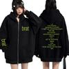 Charli Xcx with Special Guest Shygirl Zipper Hoodie Brat Album 2024 Tour Men Women Popular Warm Casual Hip Hop Oversized Jacket