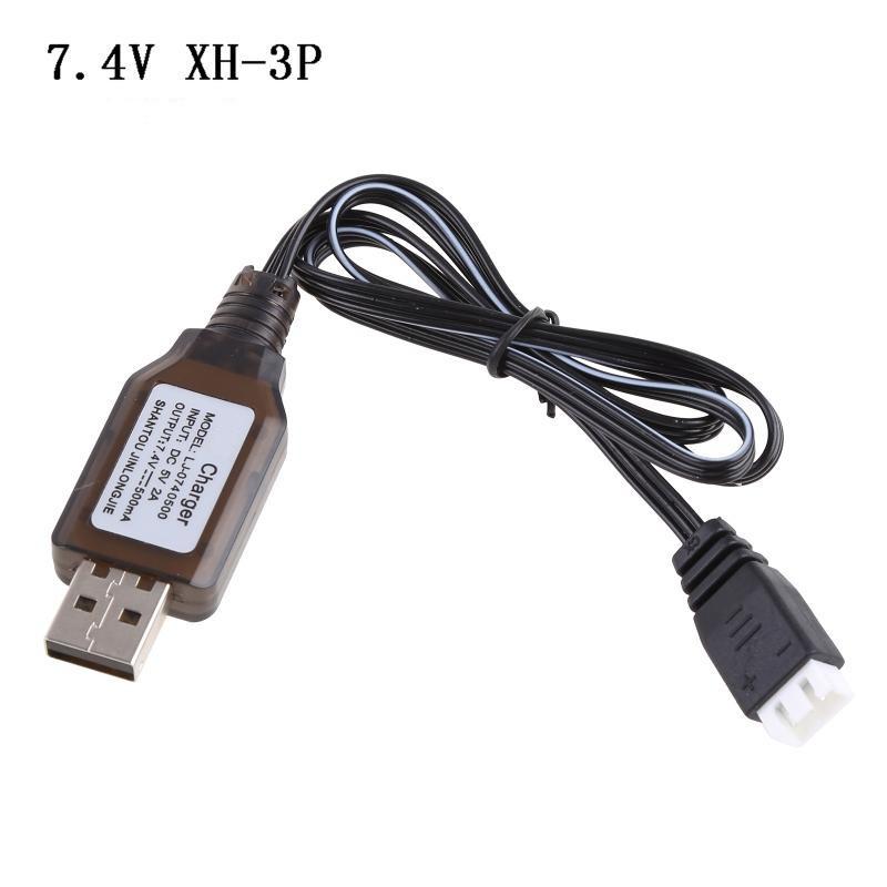 7.4v Charger 2000mA /1000mA/500mA XH-3P 2S Lipo Li-ion Batteries Electric RC Toys Car Drone 7.4V Universal USB Charging Cable