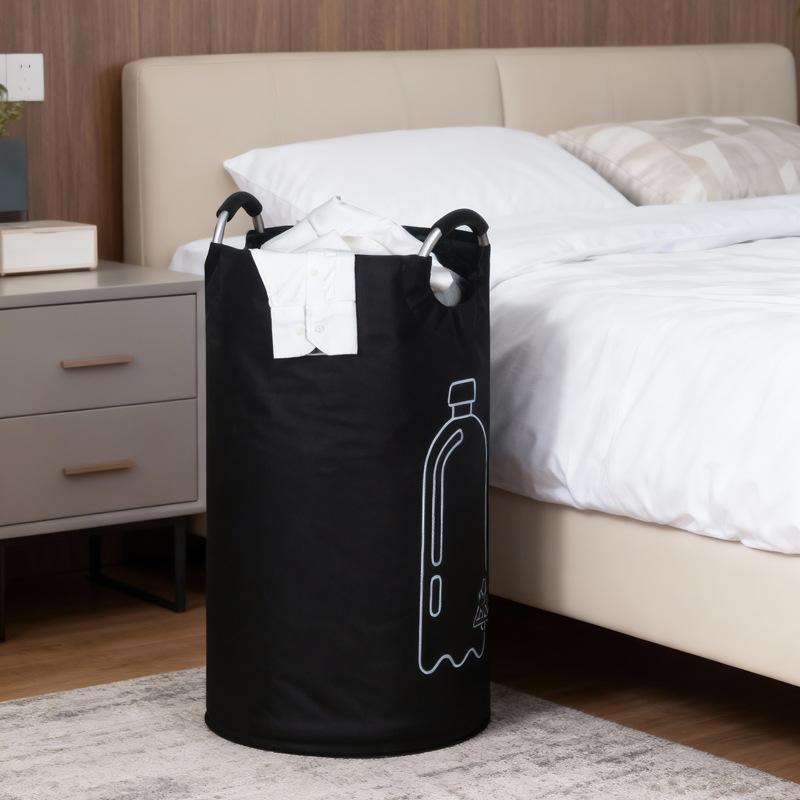 Large Capacity Empty Bottle Storage Basket With Aluminum Handle 82L Wastewater Bottle Collector Bag Folding Recycling Bin