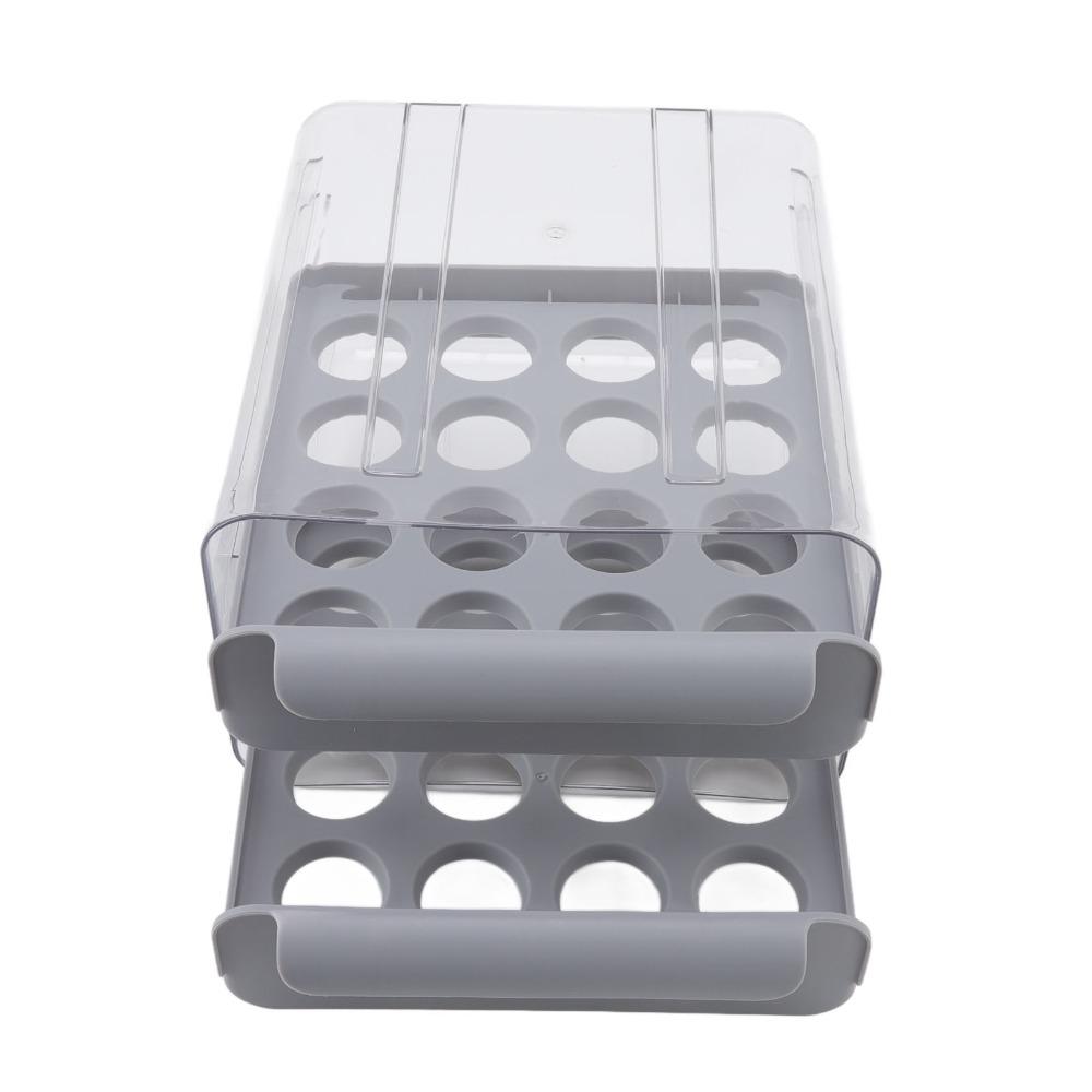 Double Layer Egg Storage Box 32 Lattice Fridge Egg Drawer Stackable Egg Container  For Refrigerator