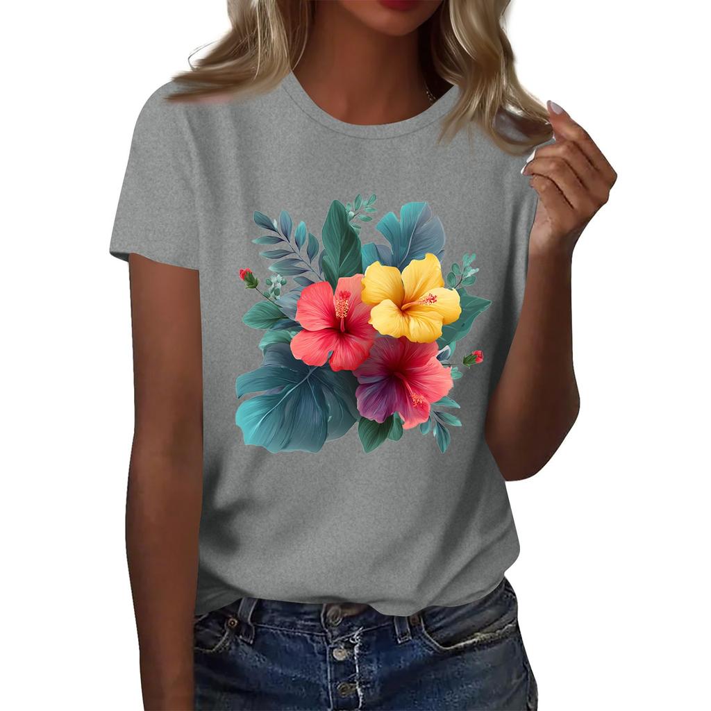 Женская мода повседневная футболка с круглым вырезом и короткими рукавами, топ, футболка, топ