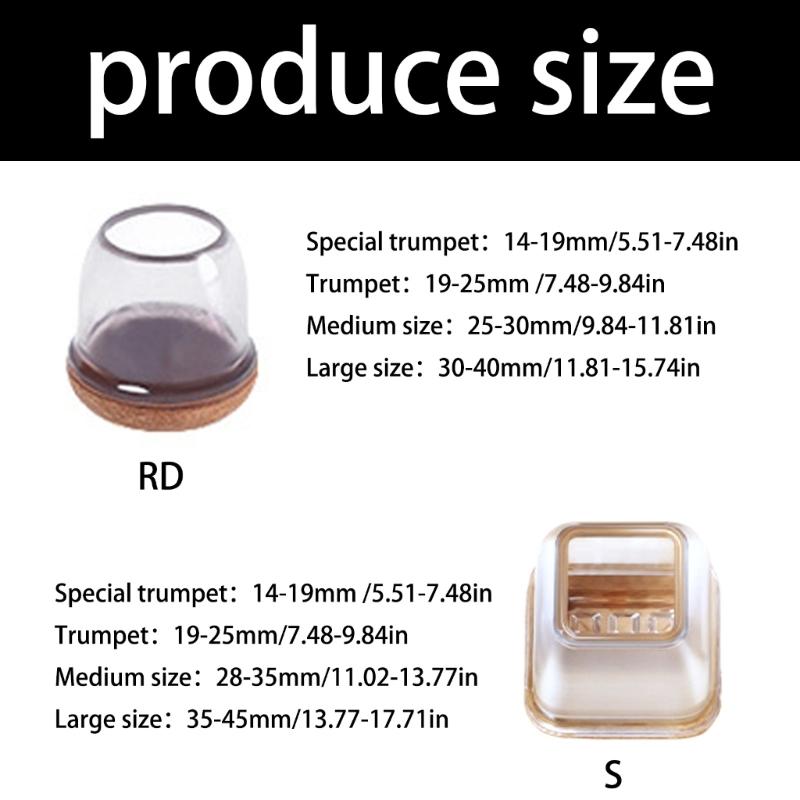 8Pcs Table Chair Leg Protector Cover Silicone Furniture Floor Feet Cup Thick Felt Bottom Protector Feet Cover Reduce Noise