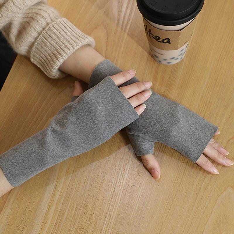 Women Fingerless Gloves Winter Warm Touch Screen Half Finger Gloves For Women Outdoor Cycling Velvet Mittens