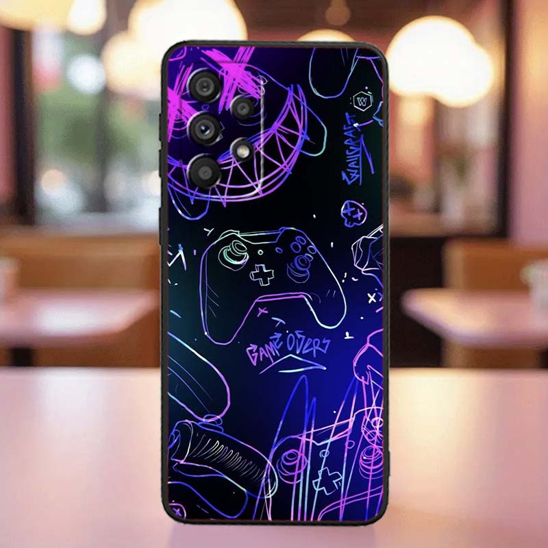 Креативный игровой контроллер Для Samsung A41 A35 A34 A33 A32 A25 A24 A23 A21s A06 A05 A04 A03 Note 10 20 Ultra 5G Черный Чехол для Телефона