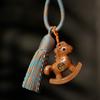 Wooden Mobile Phone Chain Traditional Zodiac Key Ring Neck Pendant Horse Pendant  Year of The Horse