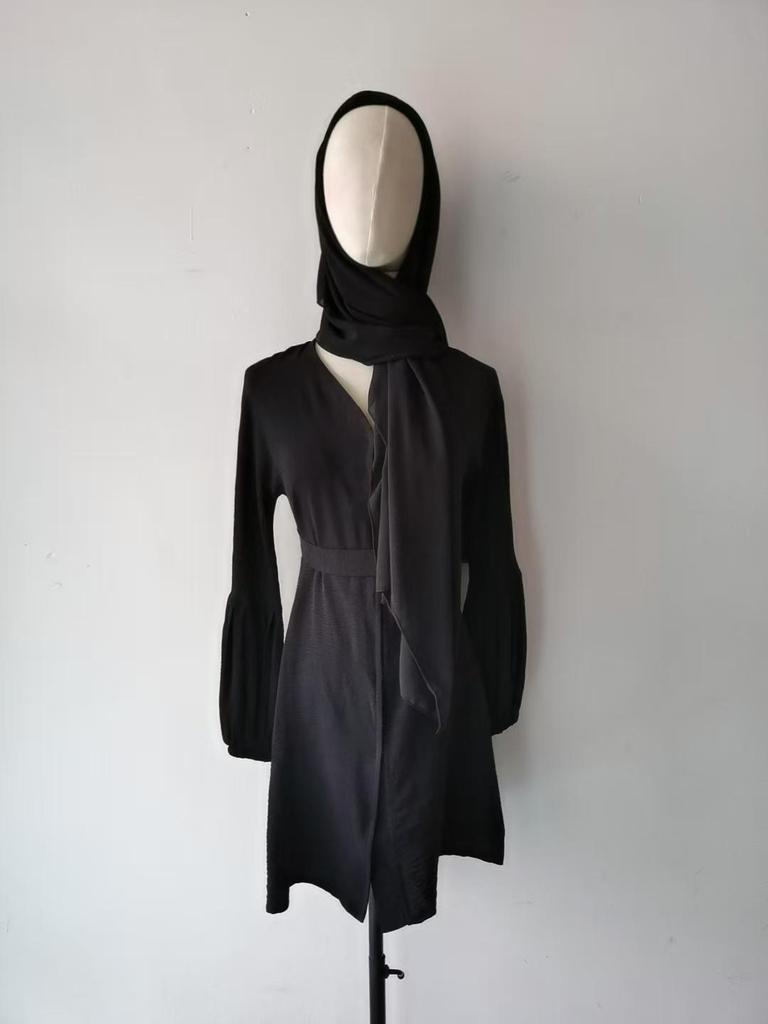 Кардиганное платье для девочек Yiduo Duo с волнистыми рукавами-фонариками - Плиссированный халат YT1023#