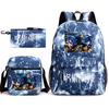Teen Animation Backpack Elementary School Student Fashion School Bag Three-piece Set