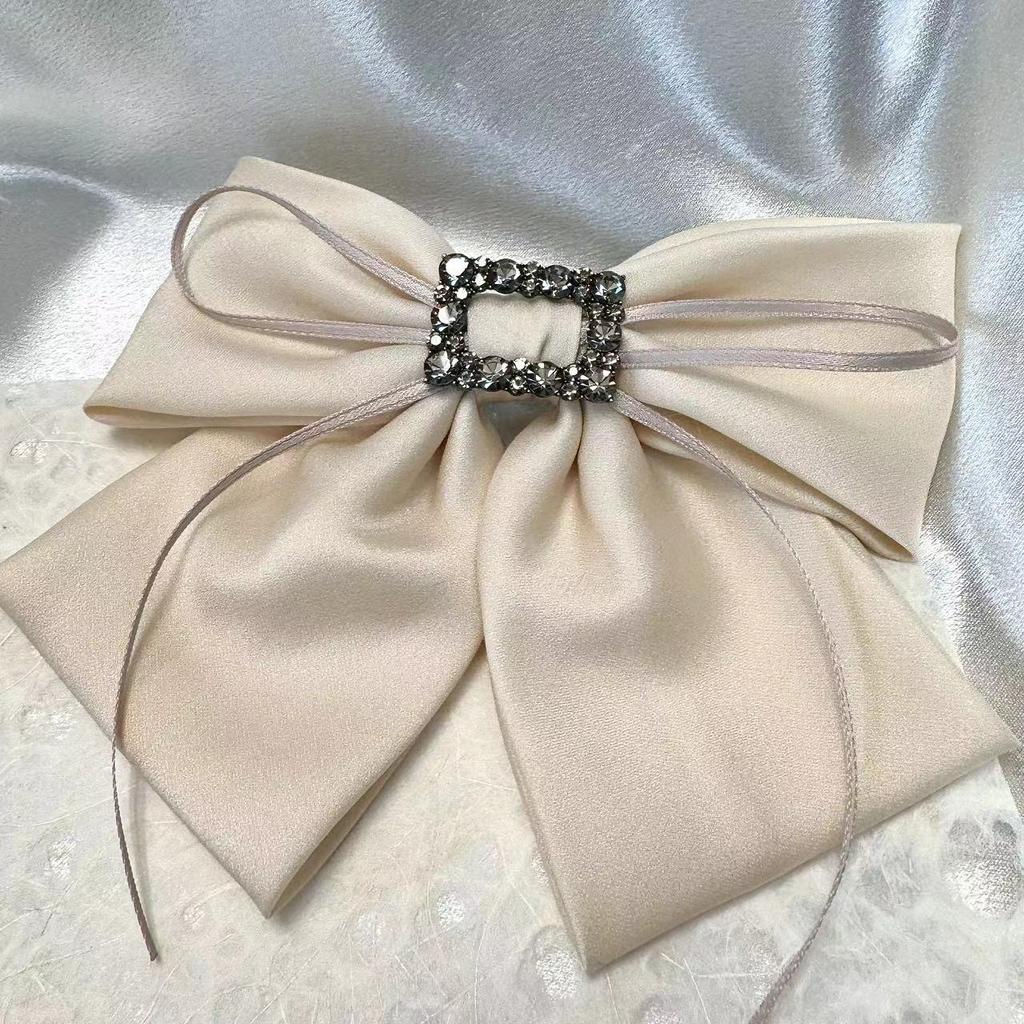 Korean Fashion Hairclips Satin Silk Bow Bowknot Hair Clips for Girls Barrettes Hair Accessories Ponyhair