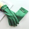 Solid Color Suede Leather Gloves Chain Warm Gloves Fashion Winter Thick Gloves