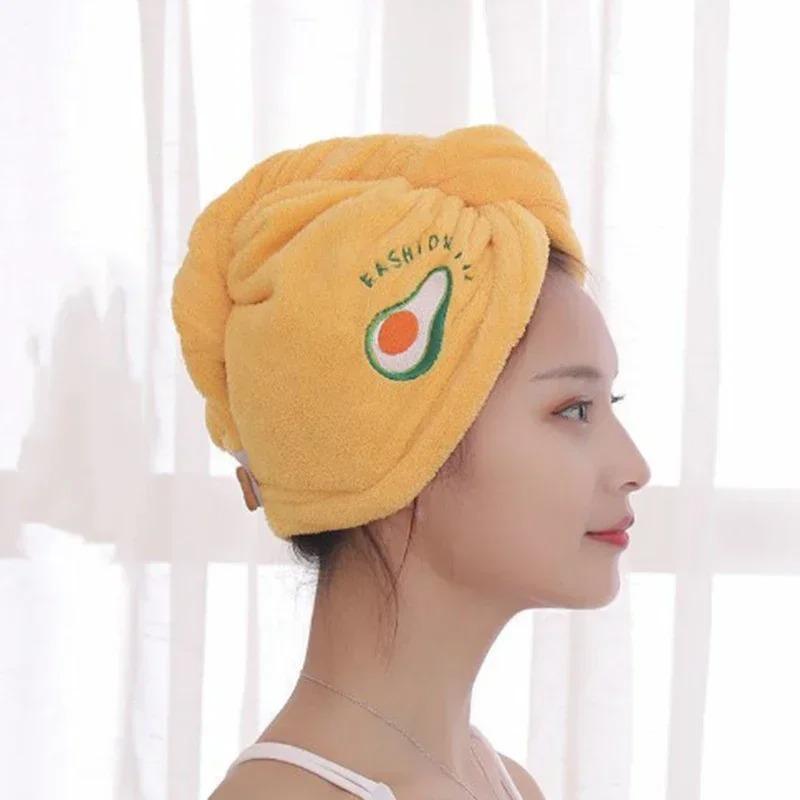 1 шт., быстросохнущая шапка для волос, супер впитывающие мягкие женские полотенца для головы для ванной комнаты, милое полотенце для волос для девочек, сухая накидка для волос, чепчики
