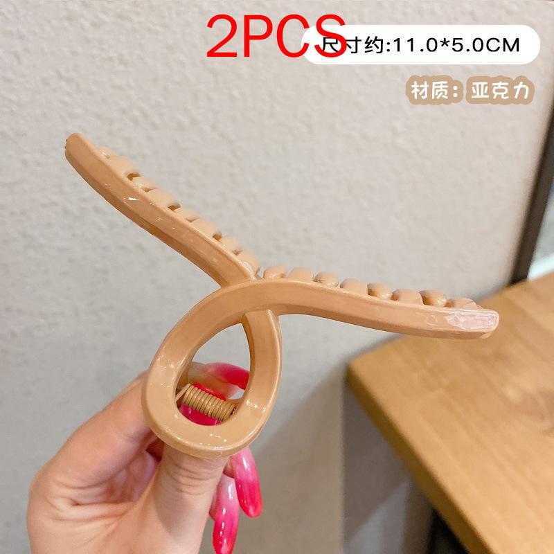 2 шт., комплект головных уборов премиум-класса, новые женские модные зажимы для волос, кофейные, черные, акриловые, большие заколки для волос, зажим для женщин, заколка, аксессуары для волос