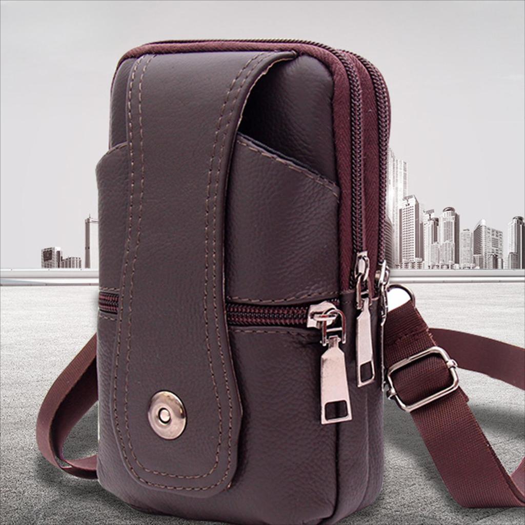 Мужская уличная поясная сумка из искусственной кожи