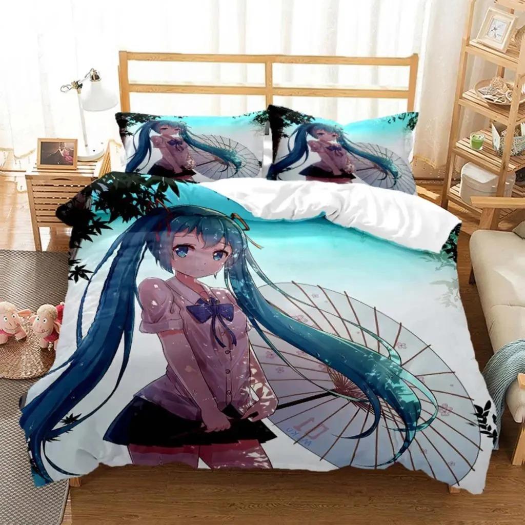 Anime Princess Girl Hime Bedding Set Boys Girls Twin Queen Size Duvet Cover Pillowcase Bed Kids Adult Fashion Home Textileextile