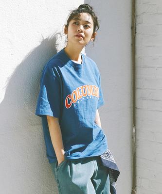 COLUMBIA UNIVERSITY Футболки с логотипом-аркой S/S Синие