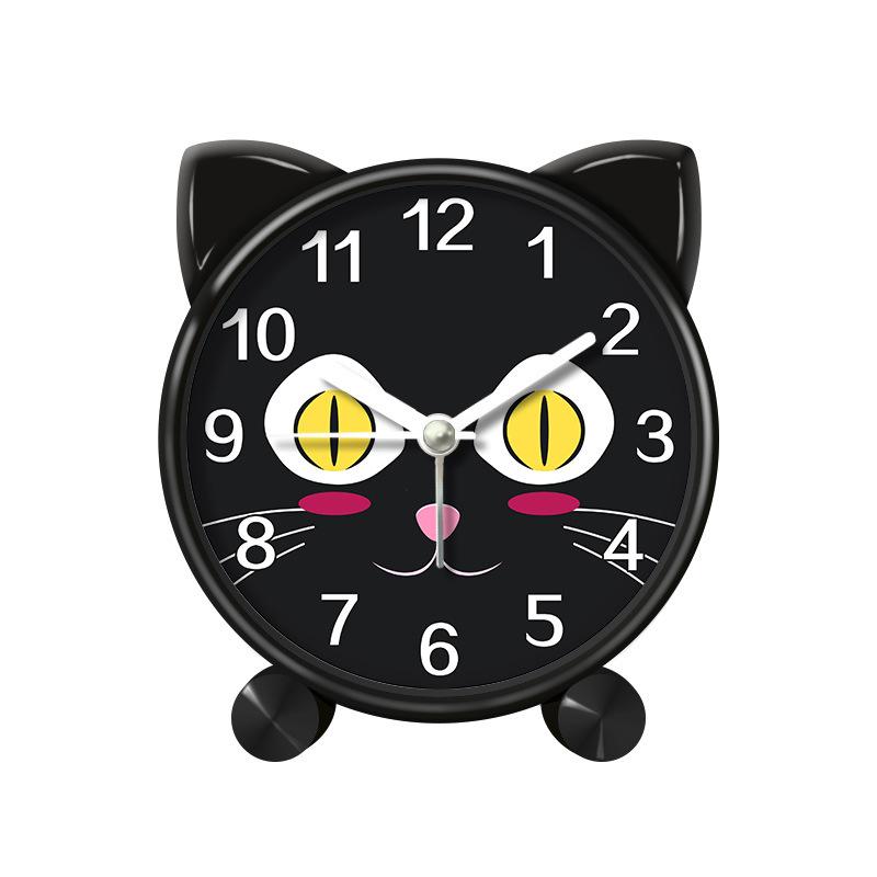 Мультяшный будильник с котенком для студентов, специальный для спальни, детской комнаты, настольные часы, бесшумный, милый, креативный детский маленький будильник