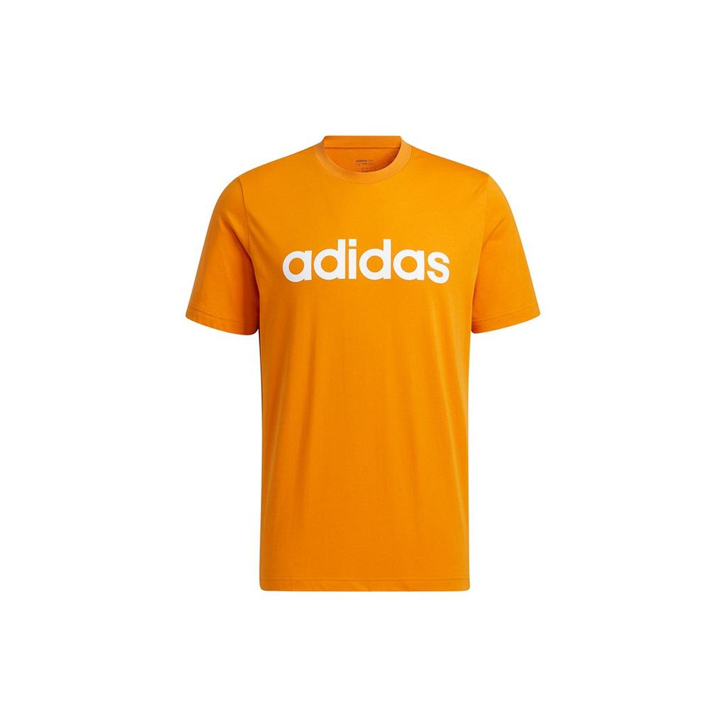 Adidas Neo Logo Print Спортивная футболка с круглым вырезом Мужские топы Оранжевый H14239