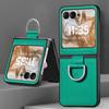Case with Ring Lychee Pattern PU Leather for Motorola Razr 50 Ultra Mooto Razr 40 Phone Folding Screen Back Cover