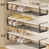 Adjustable Shoe Rack Space-Saving Layered Organizer For Home Shoe Cabinets Under-Shelf Shoe Holder With Hanging Basket