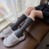 Женские зимние осенние длинные носки в вертикальную полоску, вязаные в рубчик, японские JK, милые, с оборками, кружевной отделкой, до колена