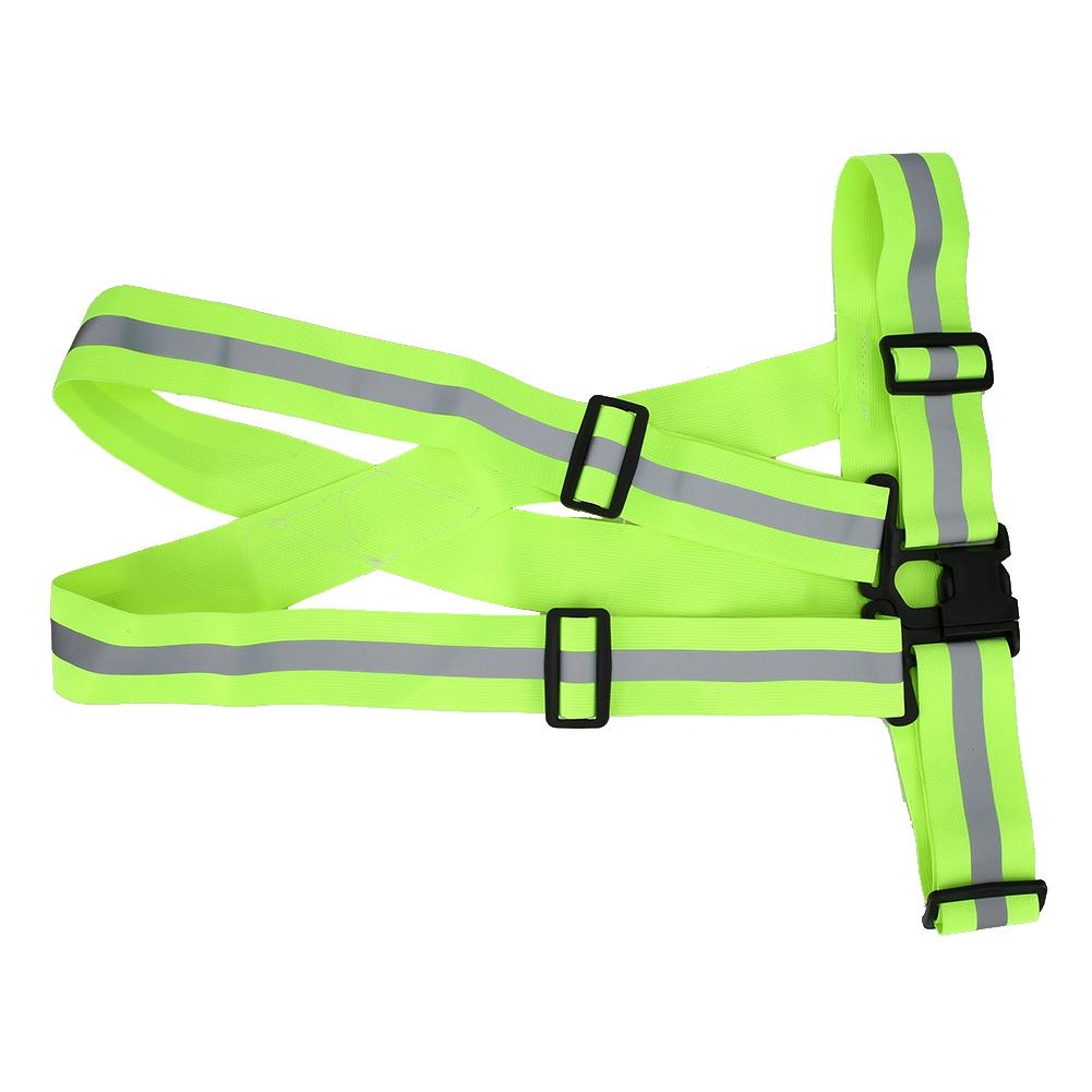 High Visibility Elastic Reflective Vest Belt Fluorescent Green Safety Strap for Night Running Cycling Construction