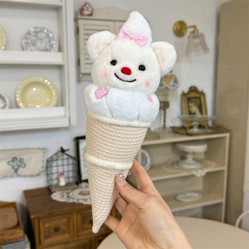 Bear Cute Butter Ice Cream Plush Animal Pp Cotton Fill Gift For Children