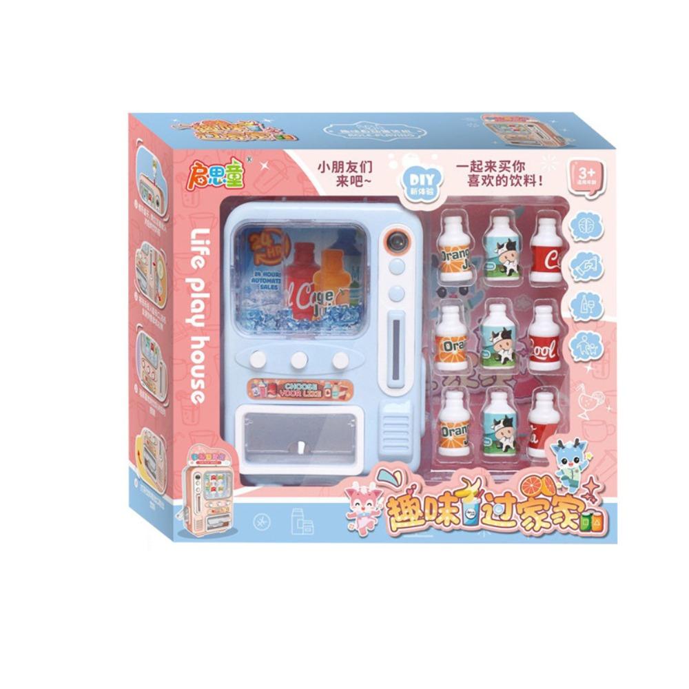 Mini Drink Vending Machine Toy Multi-Functional Drinks Prop Beverage Machine Automatic Coin-Operated Doll House Furniture Decor