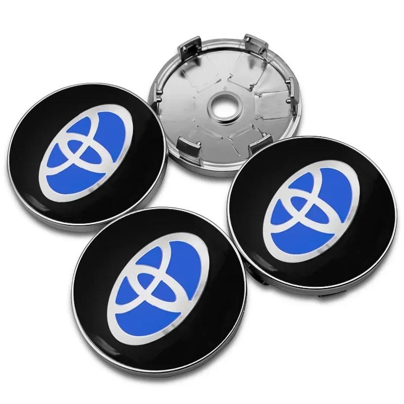 For Toyota XV10 4pcs 60mm Car Styling Wheel Hub Center Caps Rim Cover Badge Emblem For Toyota Corolla Yaris Auris CHR Rav4 Avensis Accessories