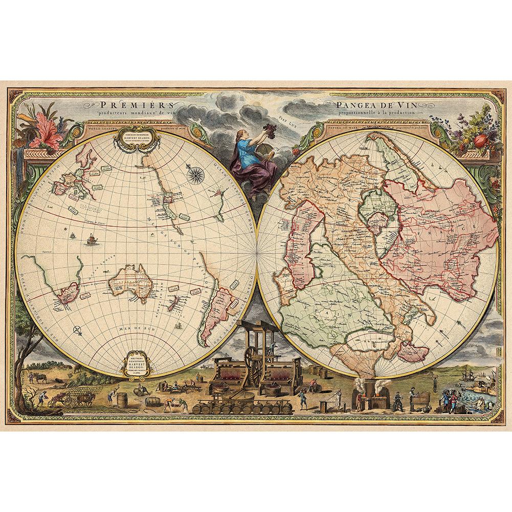 Нетканый/холст Ретро Карта Тема Серии Фон Ткань Настенный Художественный Плакат Декор Без Рамки