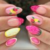Sweet Pink Fresh Fruit Wearable Nails Cherry Lemon Manicure Fake Nails 3D Nail Patch