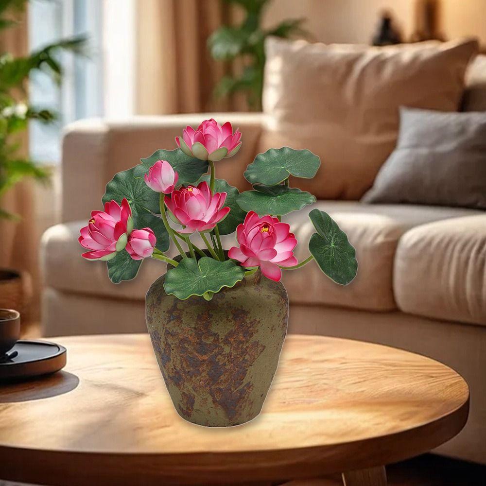 Многоцветные искусственные цветы лотоса, шелковые лепестки, реалистичная водяная лилия, украшение для дома