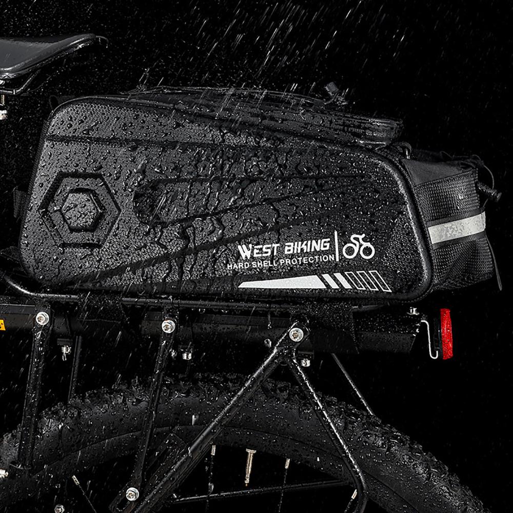 Waterproof Bike Hard Shell Bag Bicycle Rear Rack Pack Bag Pannier Large Capacity