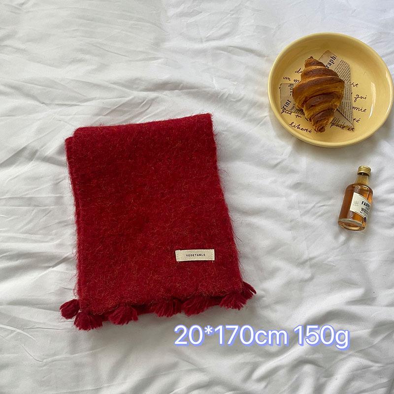 [Dai Green] New Atmosphere Christmas Red Grid Soft Waxy Matching Gift Scarf High-end Style Fashion Scarf